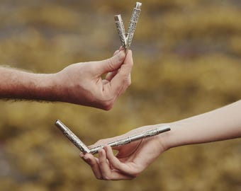 Sjamanistische sterlingzilveren Kuripe, handgemaakt op Bali (zelf applicator)