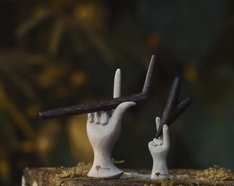 Palm Wood Tepi & Kuripe Set: Shamanic Snuff Applicator