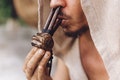 Kuripe Pipe for Hape Snuff - Wooden Smoking Pipe Applicator - Shamanic Tools Double Kuripe for Sacred Herbal Medicine