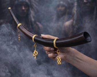 Pipa Tepi de palisandro — Tapones de oro de 22k / Edición limitada / Aplicador chamánico Hape hecho a mano en Bali