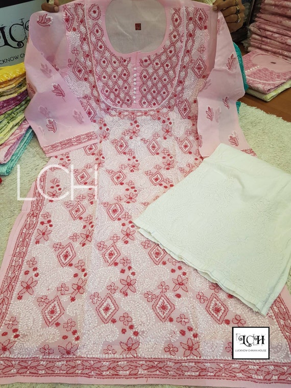 chikankari cotton kurtis