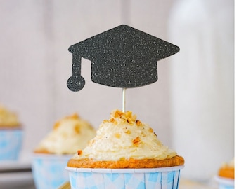 Glitter Doktor Hut Bachelor Master Abschluss Muffin Topper Abschluss Cadeau Feestdecoratie