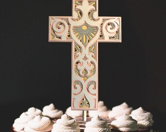 3D Kreuz Kuchen Topper Kommunion Taufe Konfirmation Kuchen Dekoration Kirche Religion Kuchen Aufleger Party Dekoration
