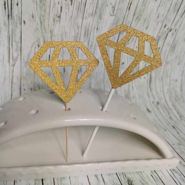 Diamanten Muffin Topper Cupcakes für Geburtstag Hochzeit Verlobung Jubiläum