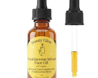 Frankincense Resin Infused Organic Black Seed, Castor & Jojoba Oils for Face Anti-Aging Facial Moisturizer  Serum Natural Skincare Hydrates