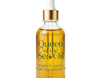 Queen Oil for Crepe Skin, Undaria Marine Algae Cold-Pressed Botanical Body Oil, Moisturizing Oil for Arms, Tummy, Legs Vegan & Cruelty-Free