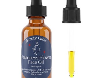 100% orgânico Paracress Flower Spilanthes Facial Oil Serum para rosto MCT infundido com óleo de coco Paracress Spilanthes Acmella Oleracea 1 fl oz