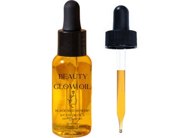 Black Seed Oil Rosehip Oil Castor Oil 100% Cold Pressed for Face Anti-Aging Facial Moisturizer Serum Skincare Hydrates Moisturizing 1 Fl Oz