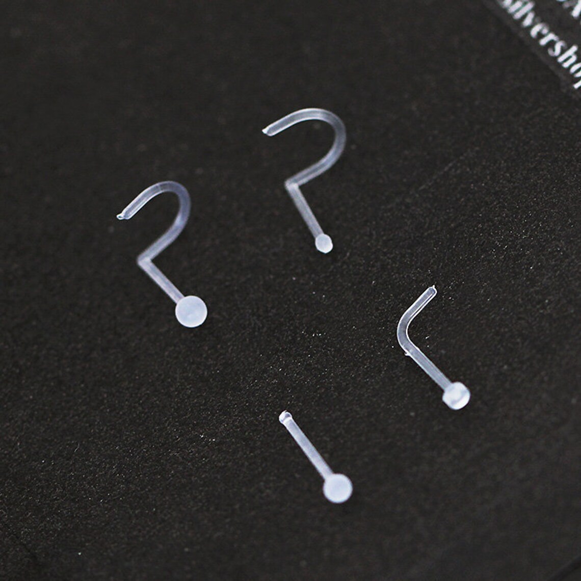 Clear Acrylic Nose Stud Retainers Soft Acrylic with 4 Etsy