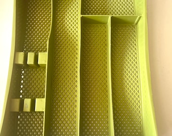 Vintage 1970’s Avocado Green Utensil Tray