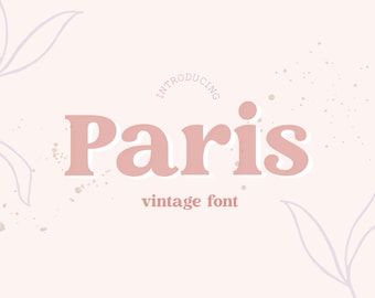 Paris Font, Serif font, Retro Font, Vintage Font, Bold Font, Antique Font, Cricut Font, Fashion Font, Stylish, Font Bundle, Procreate Font