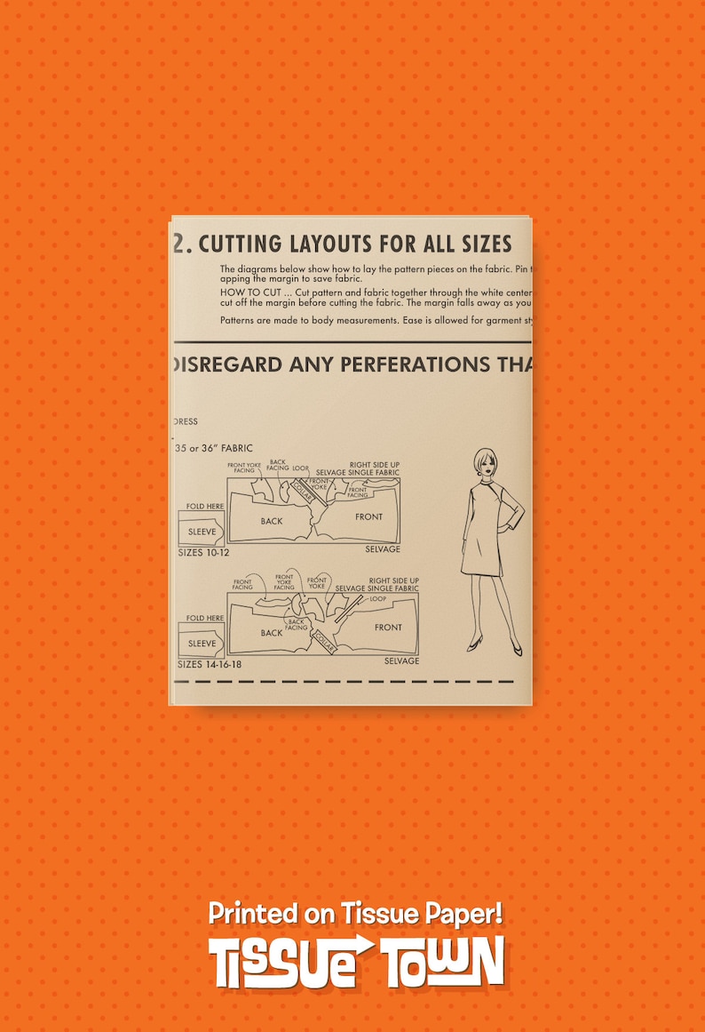 Tissue Paper Reprint Pauline Trig\u00e9re Size 14 McCall/'s New York Designers/' Collection Plus 8894 Reproduction Vintage Sewing Pattern