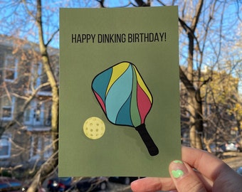 Pickleball birthday card | 4x6  pickleball paddle greeting card| birthday card | birthday card for Pickleball Player | card for mom wife