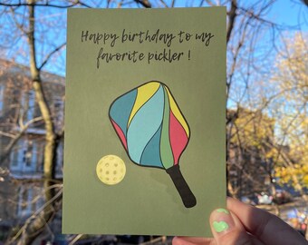 Pickleball birthday card | 4x6  pickleball paddle greeting card| Dinking | birthday card for Pickleball Player | card for mom wife