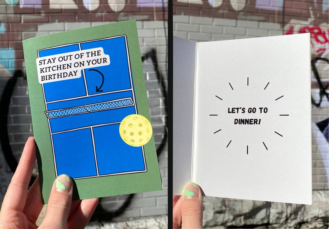 Pickleball Birthday Card 4x6 Funny Pickleball Greeting Card Etsy