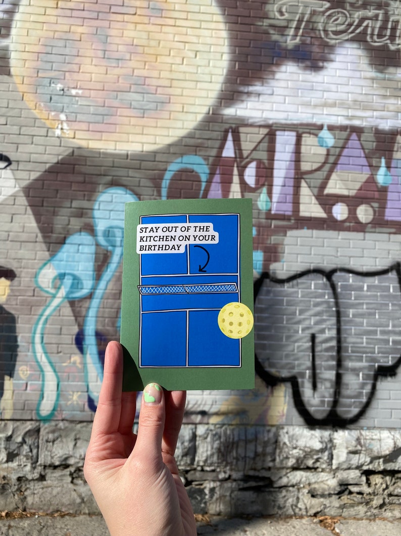 Pickleball birthday card | 4x6 pickleball gift funny greeting card| birthday card | birthday card for Pickleball Player | card for mom wife image 2