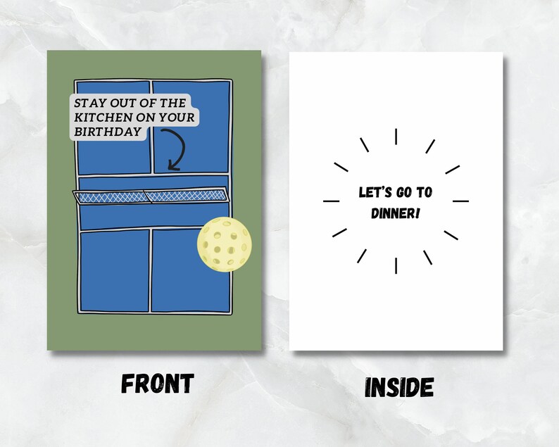 Pickleball birthday card | 4x6 pickleball gift funny greeting card| birthday card | birthday card for Pickleball Player | card for mom wife image 3