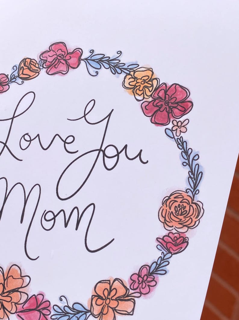 Printable Mother’s Day Card | Colorful Floral Mother’s Day | Love You ...