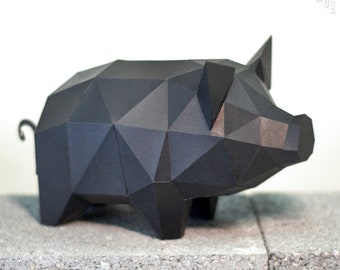 Download 3d Papercraft Pig Etsy