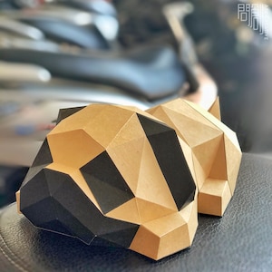 Little Pug paper model ,Papercraft , DIY , Low poly ,  PDF Papercraft , Pug Model , Pug low poly , Pug