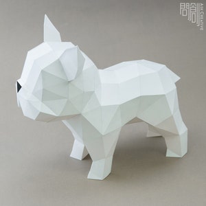 Bulldog Paper Model papercraft DIY Low Poly PDF - Etsy