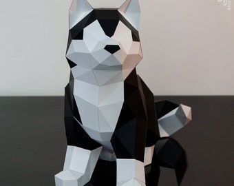 Husky  paper model ,Papercraft , DIY , Low poly ,  PDF Papercraft , Husky  Model , Husky  low poly , Husky