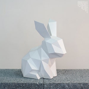 Rabbit paper model , Bunny paper model ,Papercraft , DIY , Low poly , Bunny Model , PDF Papercraft , Rabbit Model , Bunny low poly