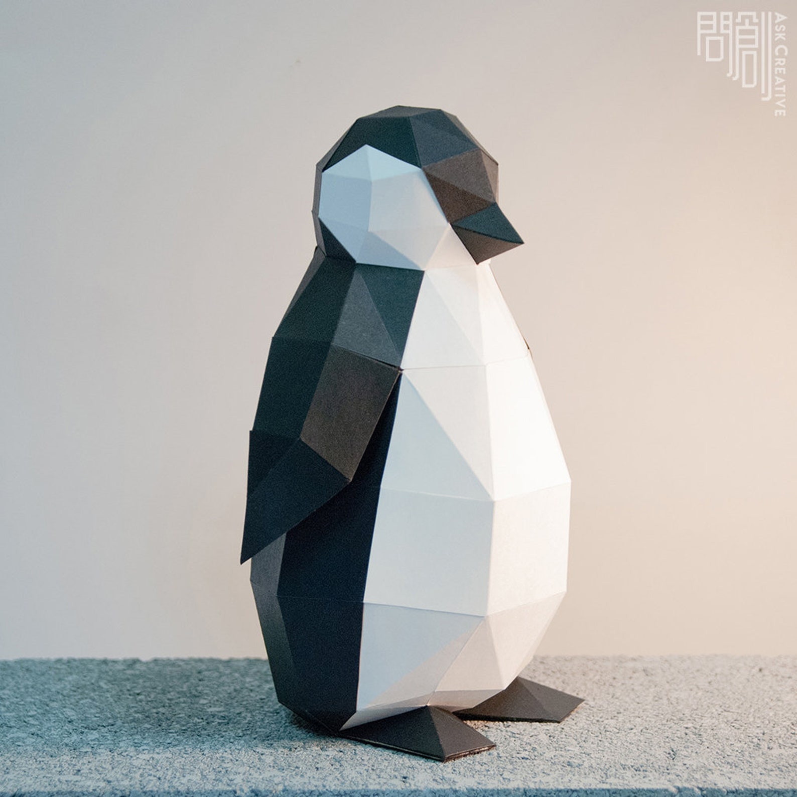 Penguin Paper Model papercraft DIY Low Poly PDF - Etsy