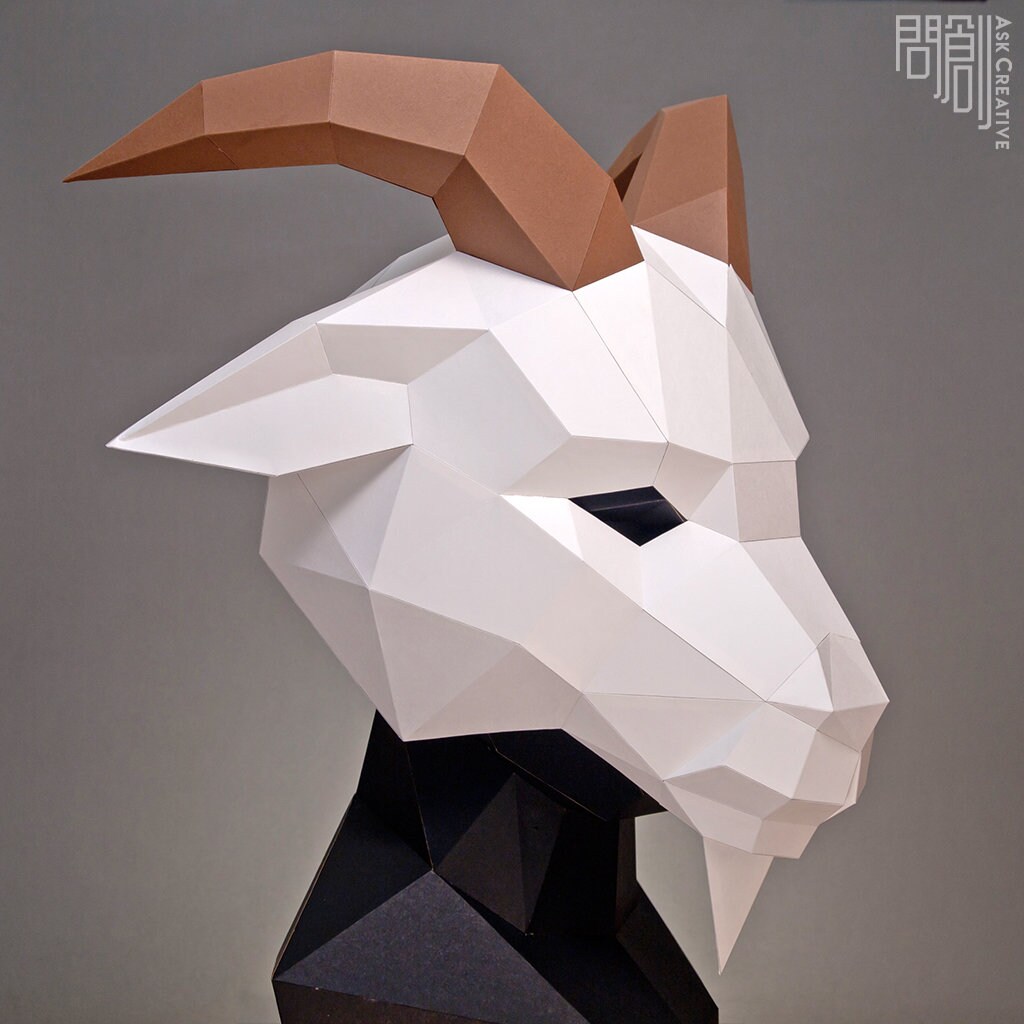 papercraft goat mask
