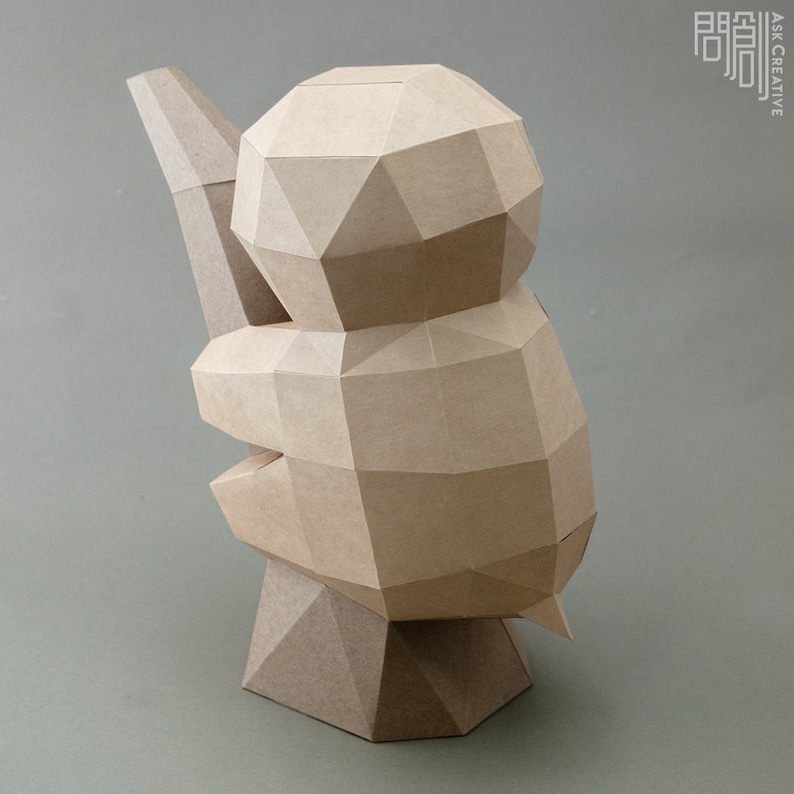Sloth paper model,Papercraft , DIY , Low poly , PDF Papercraft , Sloth Model , Sloth low poly , Sloth , polygonal , decoration image 4