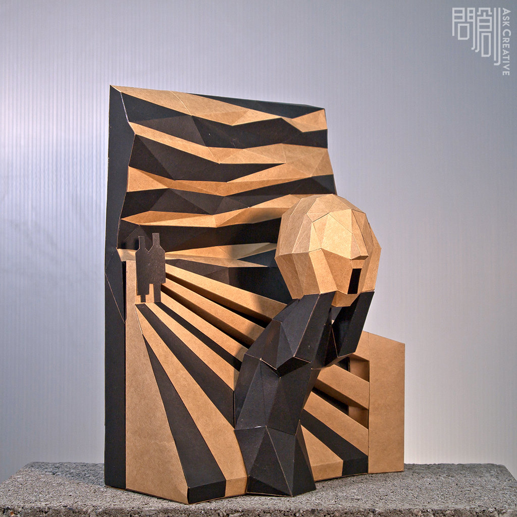 The Scream Papercraft DIY Low Poly PDF Papercraft the | Etsy