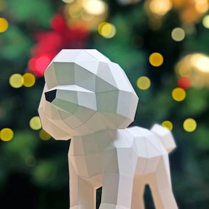 Papieren poedelmodel, Papercraft, DIY, Low poly, pdf Papercraft, Poedelmodel, poedel low poly, poedel