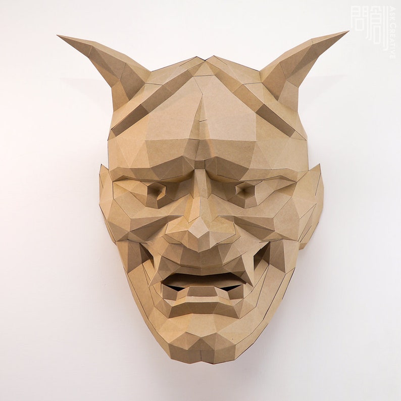 Prajna Mask Papercraft DIY Low Poly PDF Papercraft Etsy Ireland