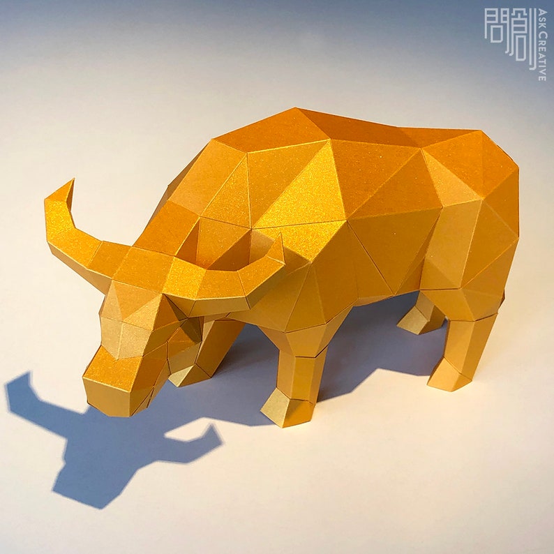 Buffalo Paper Model papercraft DIY Low Poly PDF - Etsy