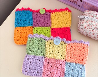 crochet patchwork kindle sleeve