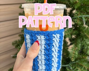 crochet pattern - striped cup cozy
