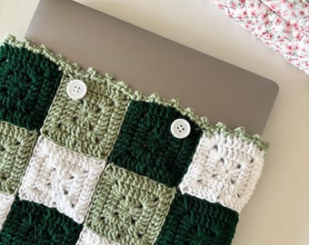 crochet patchwork laptop sleeve