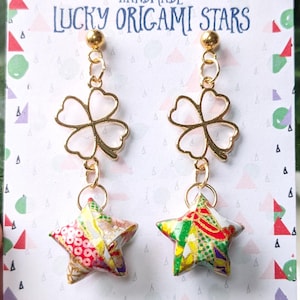 Handmade Origami Star Stud Earrings: Unique Paper Jewelry
