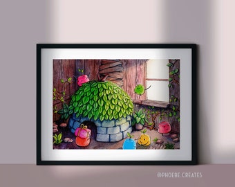 Stardew Valley Print: Junimo Hut Watercolor Illustration
