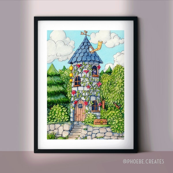 Stardew Valley プリント：魔法使いの塔の水彩イラスト