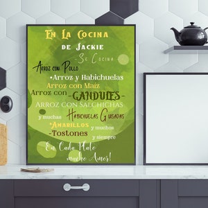 En mi cocina personnalisé, Boricua, art mural RP, art de cuisine RP, Arte de Pared, fierté portoricaine, douche nuptiale RP, décoration de cocina