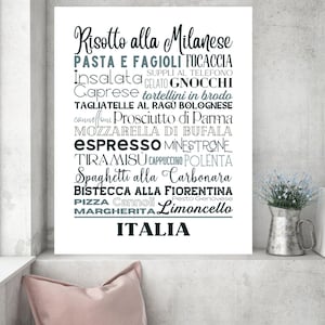 Italia, Italy Kitchen Art, Italy Food Sign Poster, Italian Food Print, Home Decor, Wall Decor, Art, Kitchen Decor, Food Poster