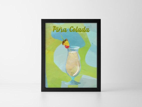 Pina Colada Imprimibles Decoracion De Pared Cocina Puerto Etsy