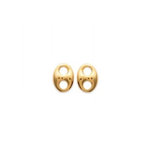 Boucles d'oreilles puces petits nuages, Nuage plaqué or 750/000 -motif grain de café- Little cloud 750 gold plated earings