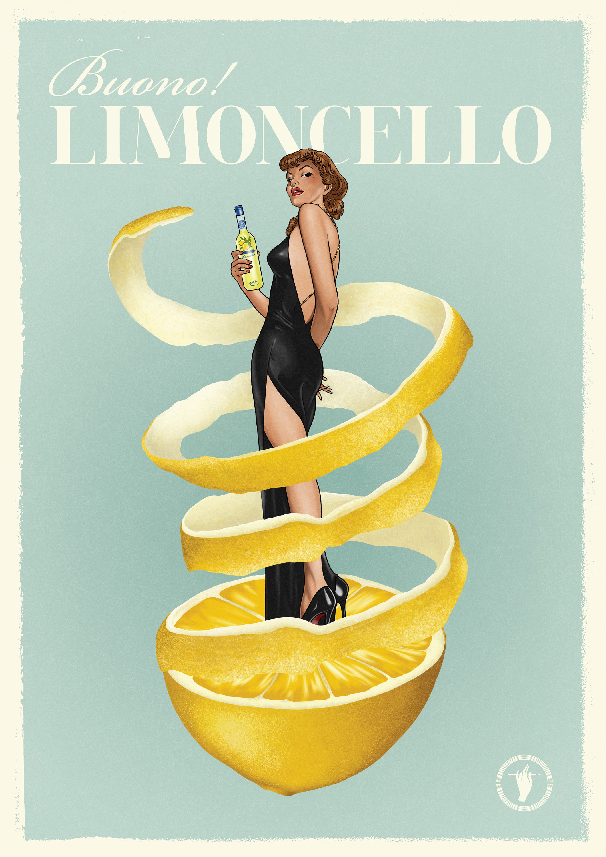 Limoncello Retro Poster Food and -