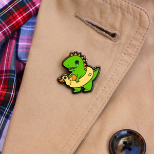 Сute T-Rex Enamel Pin For All Dinosaur lovers Or For You Hard Enamel Pins Collection | Fun Enamel Pin