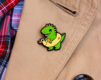 Belle épinglette en émail T-Rex pour tous les amateurs de dinosaures ou pour vous Collection d'épingles en émail dur | Épingle amusante en émail