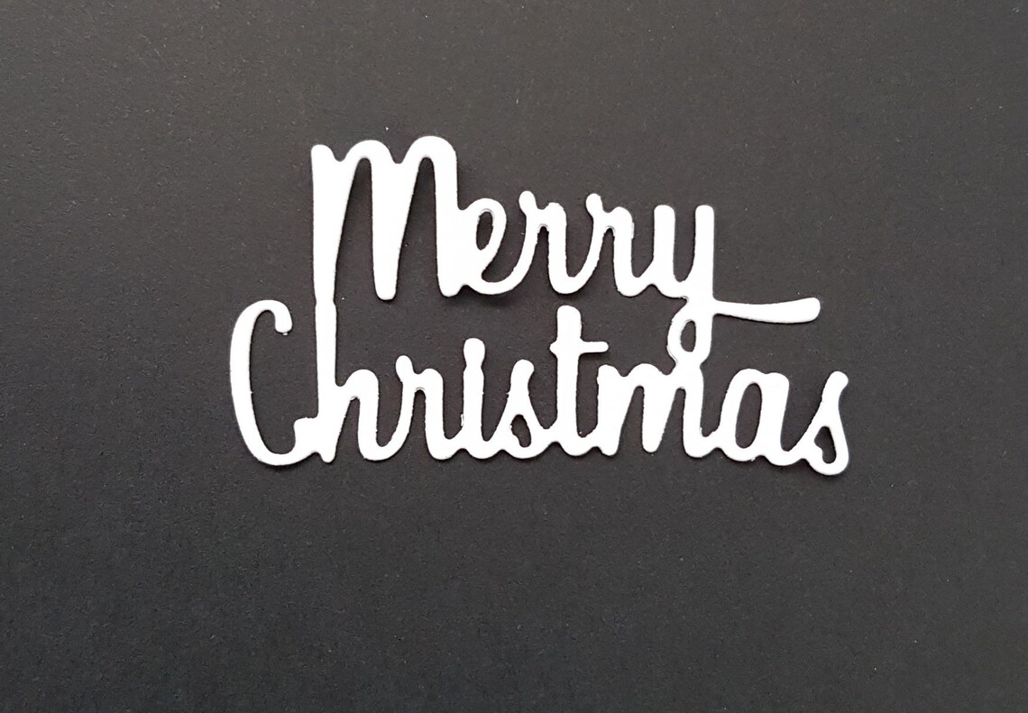 Merry Christmas Sentiment Die Cut Topper 10 Die Cuts - Etsy