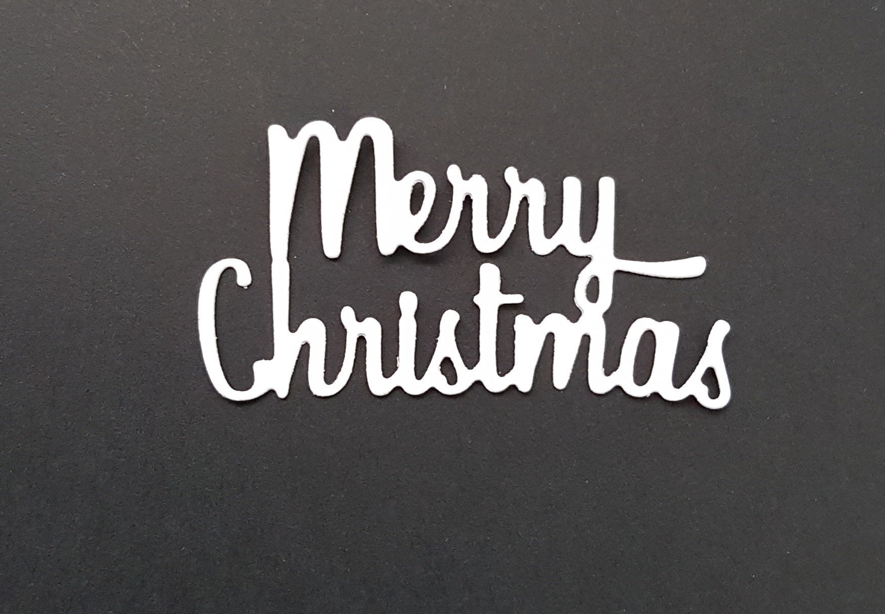 Merry Christmas Sentiment Die Cut Topper 10 Die Cuts Etsy