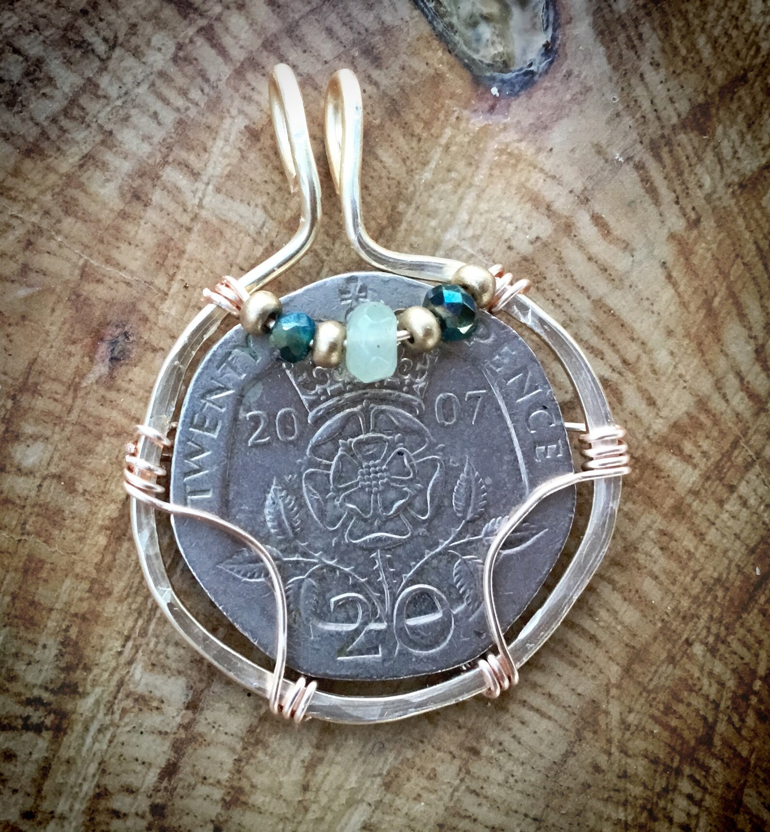 UK Twenty Pence 2007 Wire Wrapped Coin Etsy